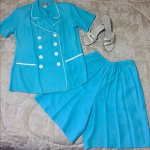 👓Matching button-up blouse & bottoms